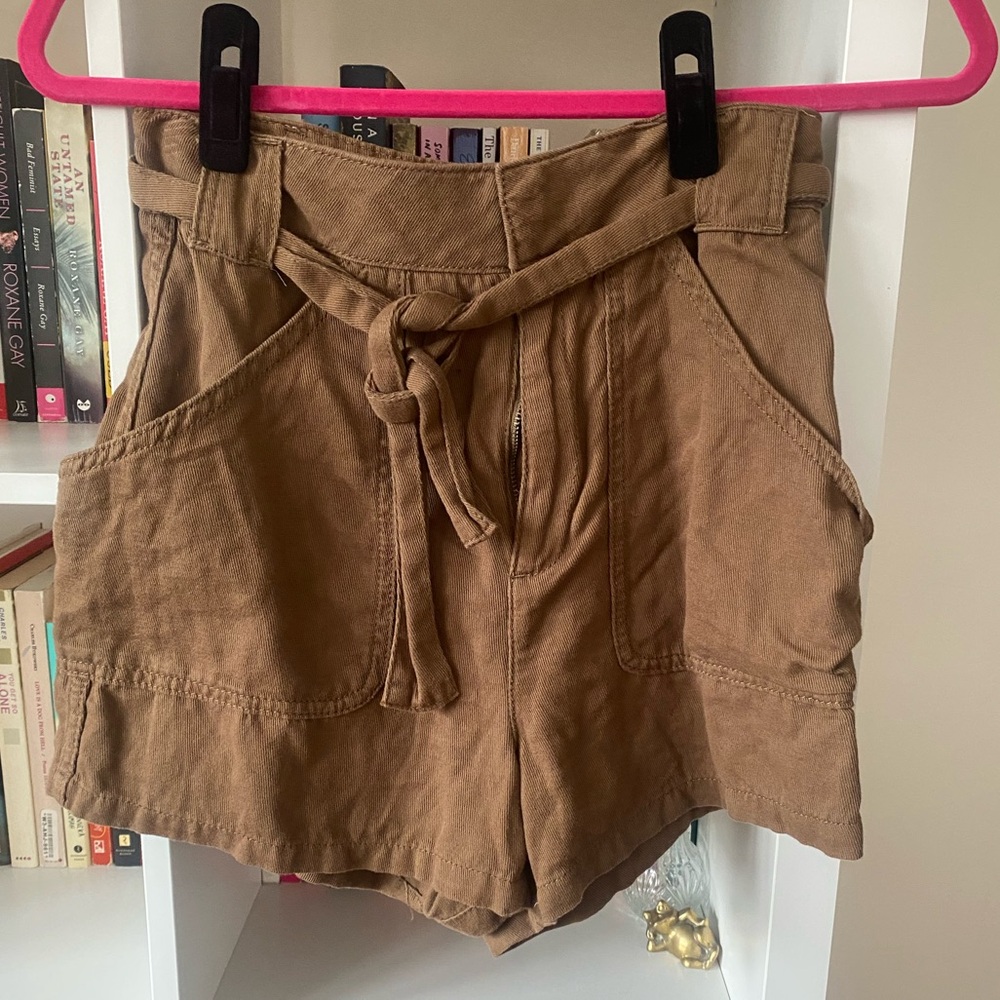 Topshop Patch Pocket Linen Shorts